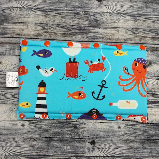 Sea Creatures & Polka Dots on Navy (11")