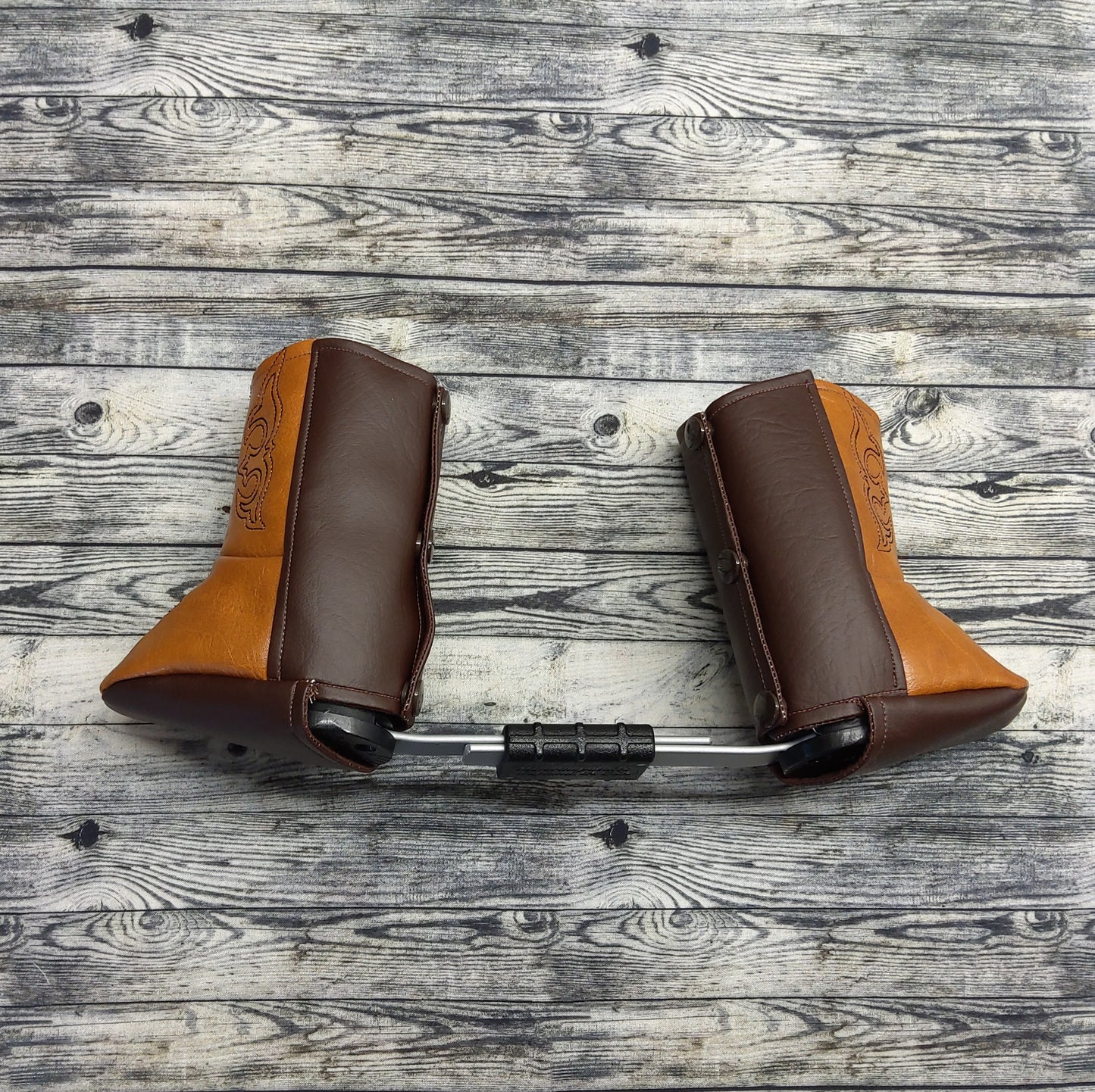 00-0 Caramel/Brown Leather & Brown Cotton + Western Embroidered Design