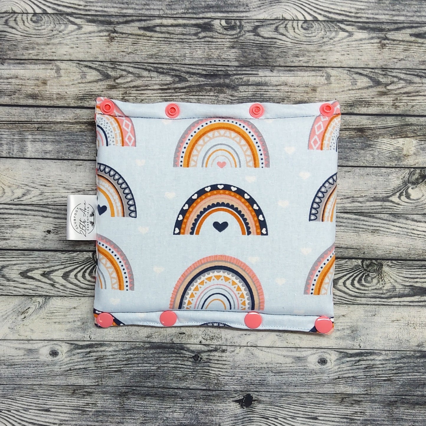 7" Heart Rainbows & Pink/Navy Chevron