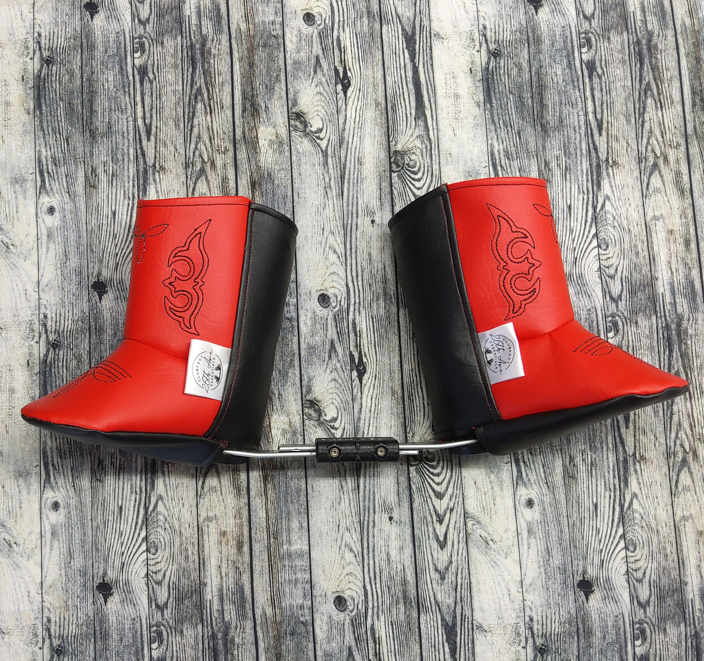 2-3 Red / Black Leather & Red Cotton + Western Embroidery design