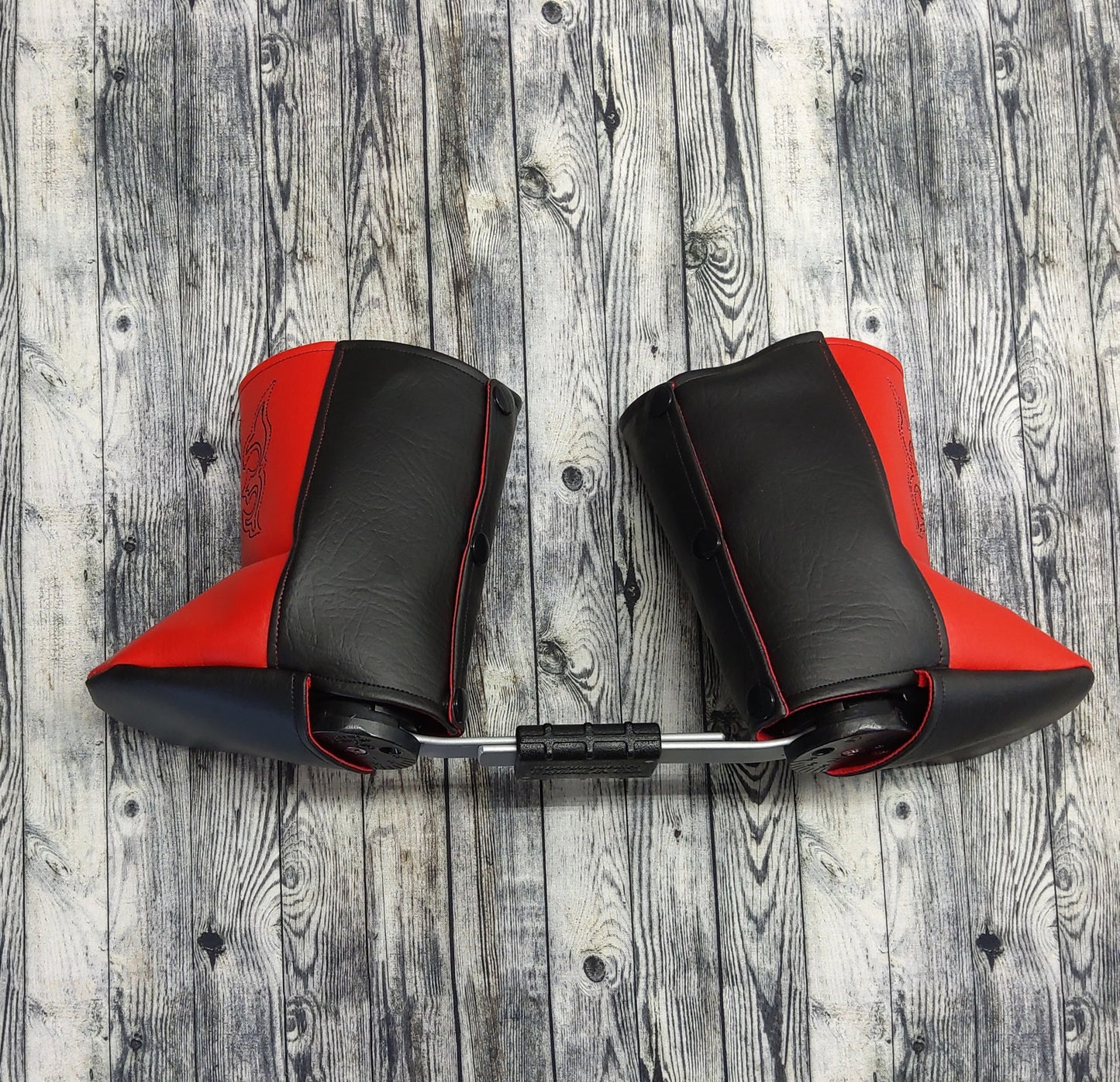 2-3 Red / Black Leather & Red Cotton + Western Embroidery design