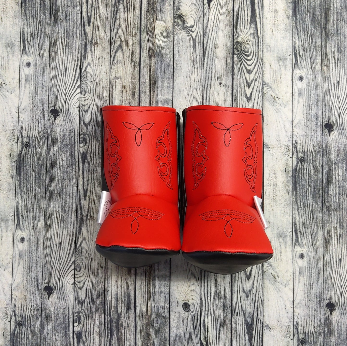 2-3 Red / Black Leather & Red Cotton + Western Embroidery design