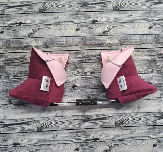 000-00 Plum Suede & Pink Fleece