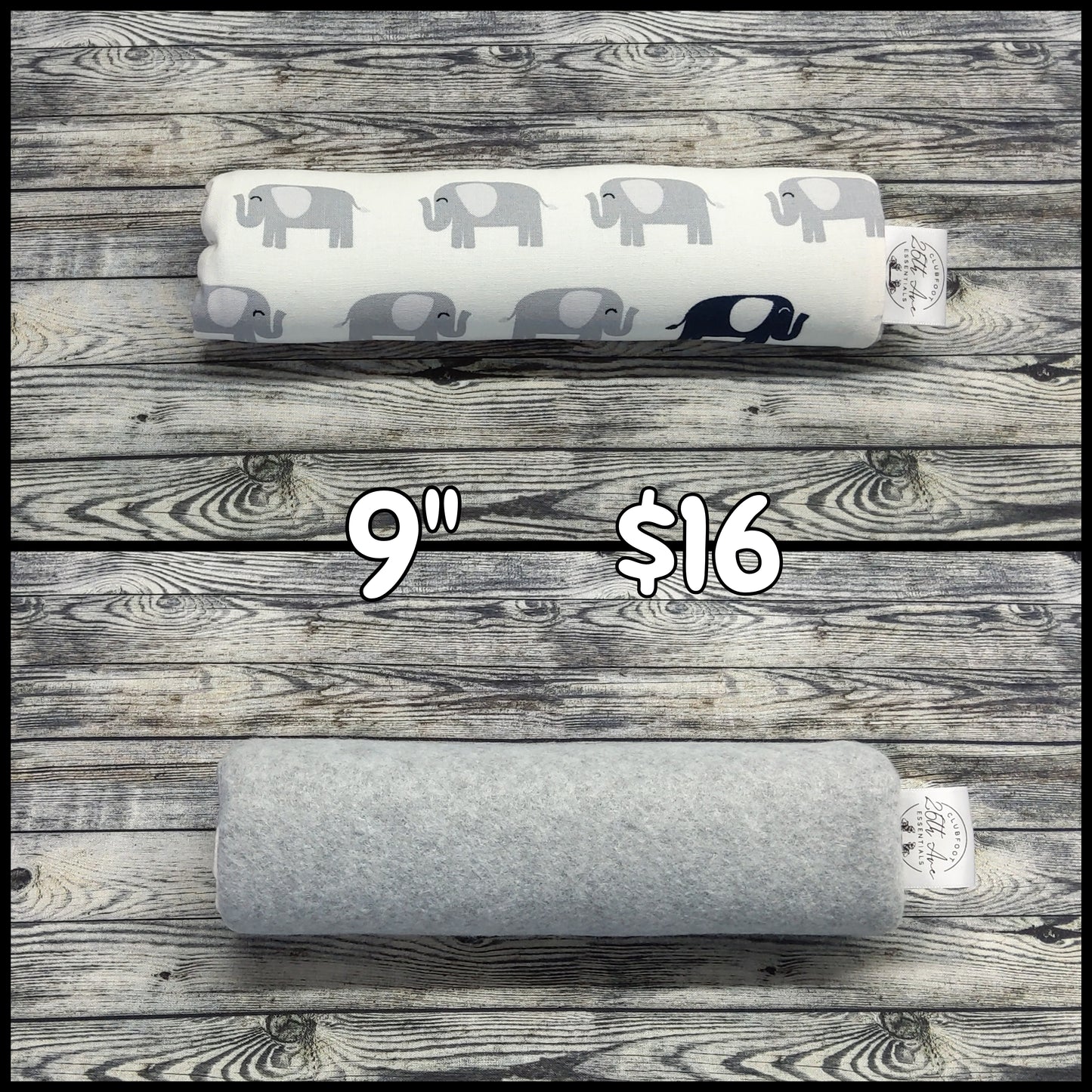 9" Elephants & Grey Fleece