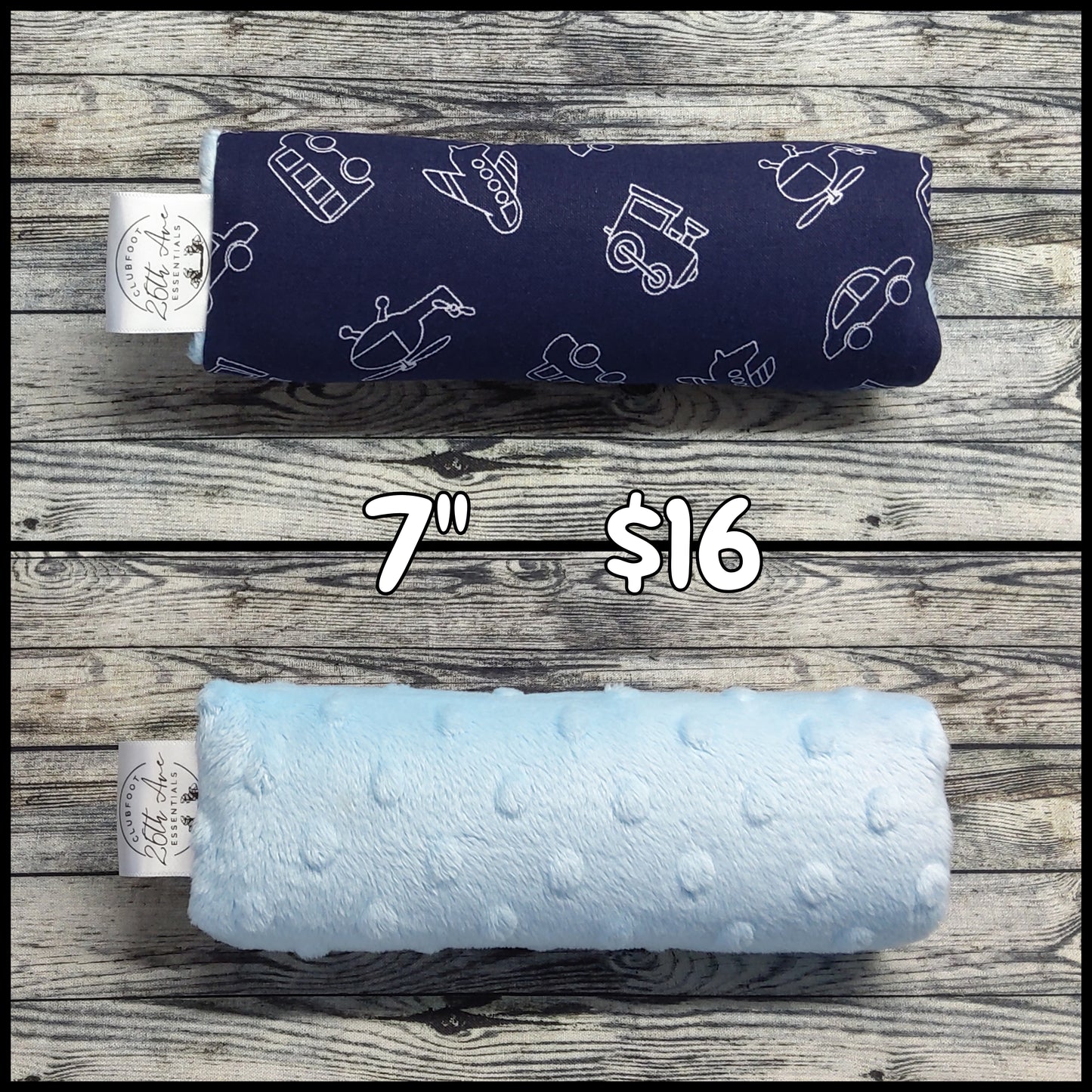 7" Navigation on Navy & Light Blue Minky