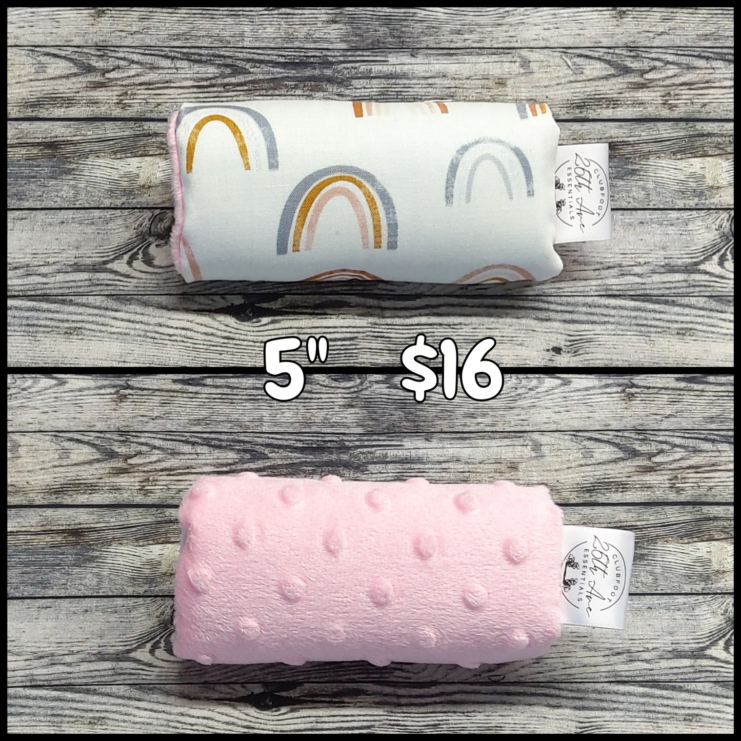 5" Watercolor Rainbow & Light Pink Minky