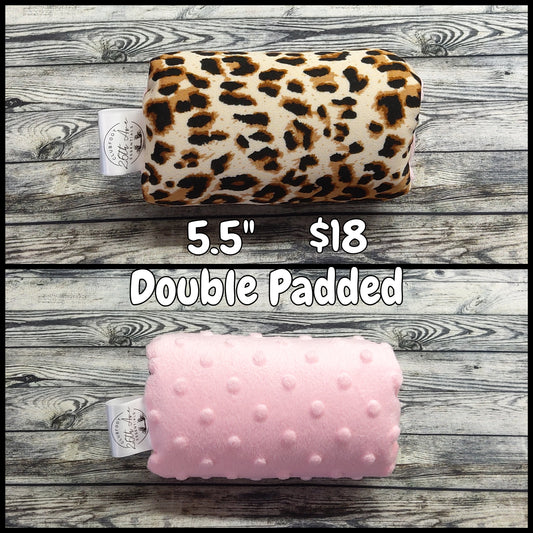 5.5" Cheetah Print & Light Pink Minky + extra padding