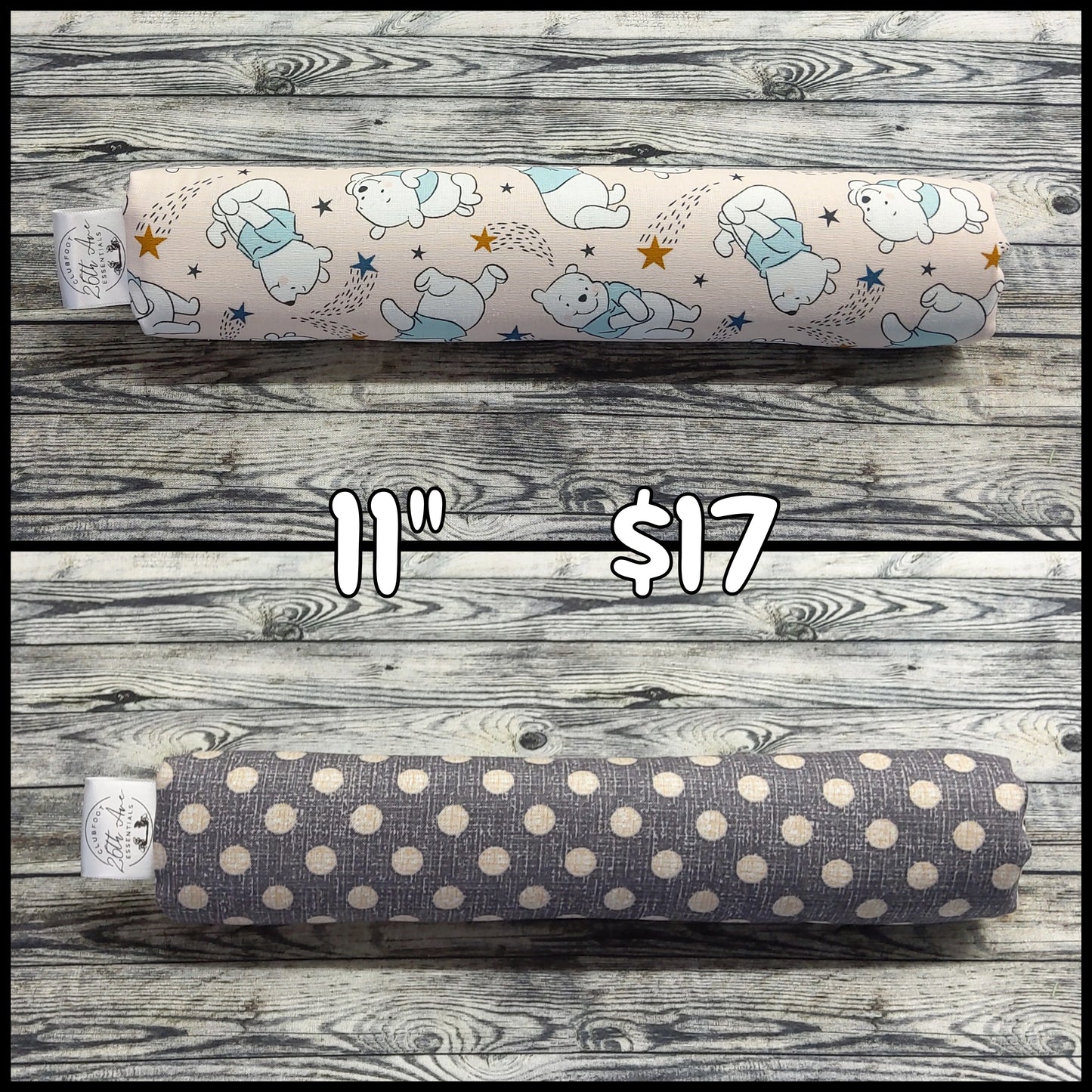 Yellow Bear & Polka Dots on Grey (11")