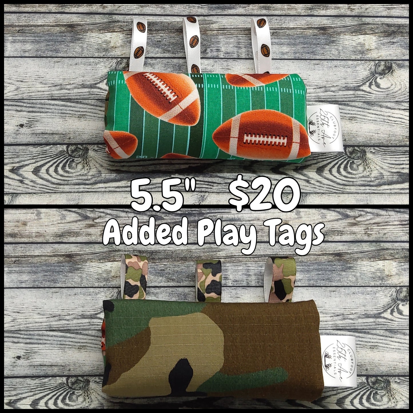 5.5" Footballs & Camo + Play Tags