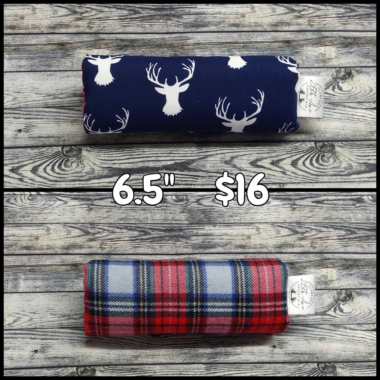 6.5" Antlers on Navy & Tartan Flannel