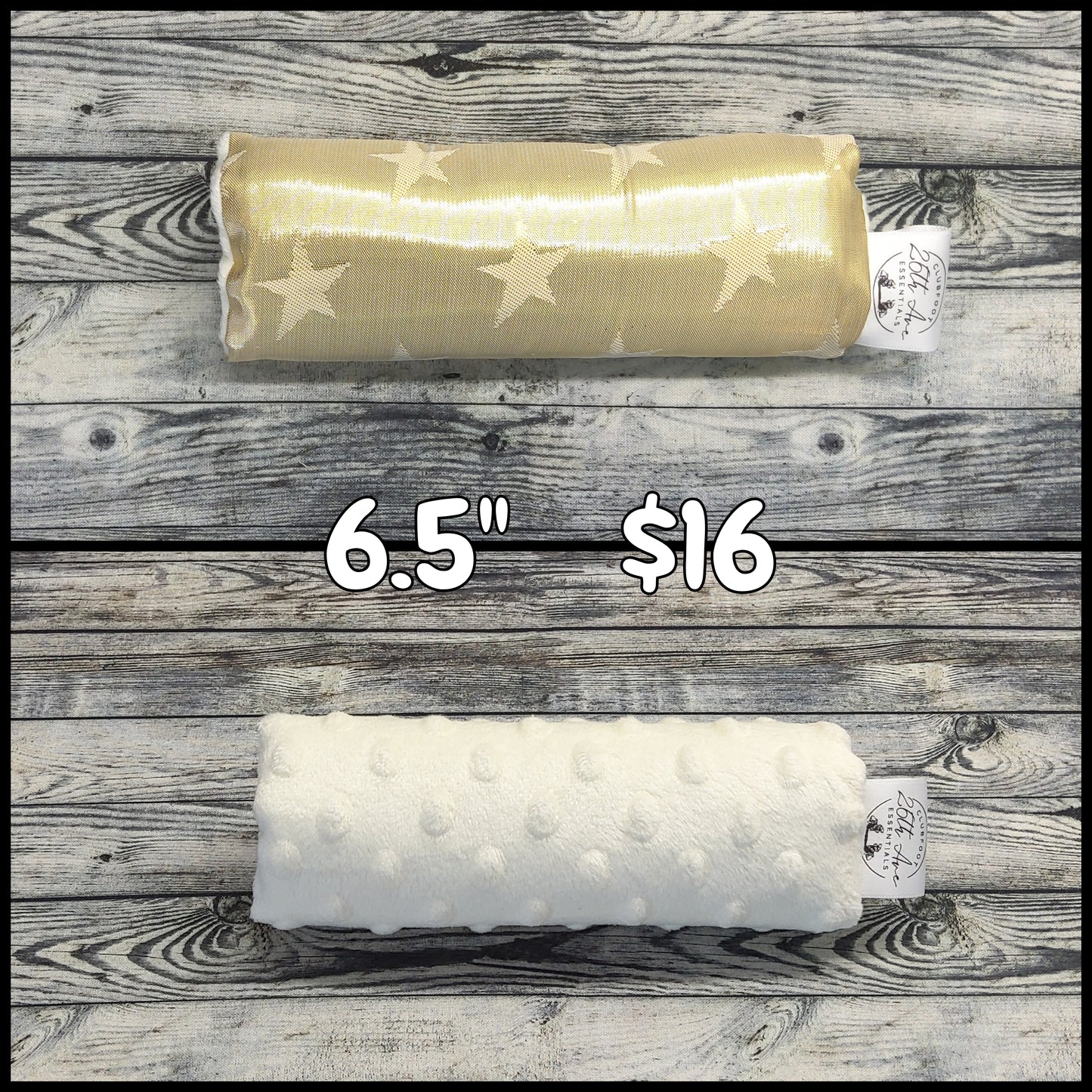 6.5" Gold Star Silk & Cream Minky