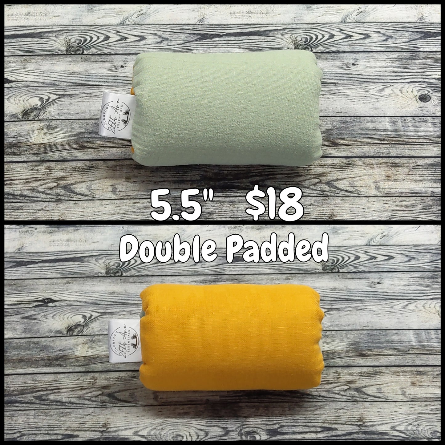 5.5" Sage & Mustard Muslin + extra padding