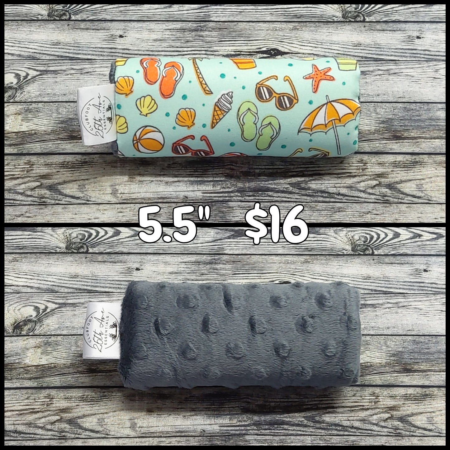 5.5" Beach Equipment & Charcoal Minky