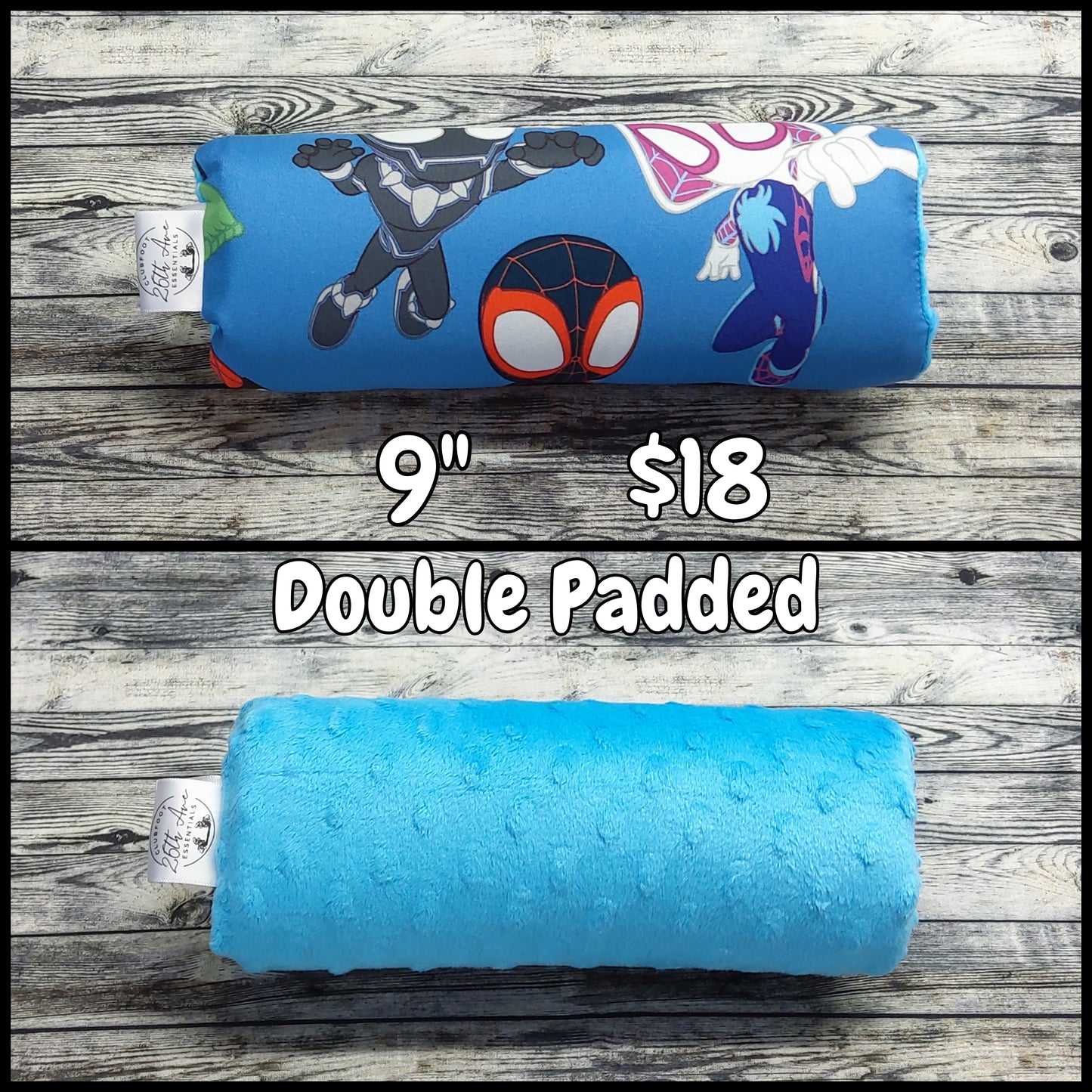9" Spider Boy & Aqua Minky + extra padding