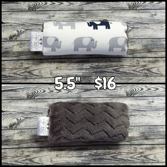 5.5" Navy & Grey Elephants & Charcoal Chevron Faux Fur