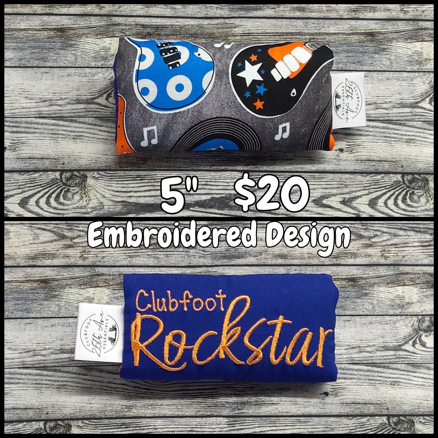 5" Guitars & Royal Blue + "Clubfoot Rockstar"