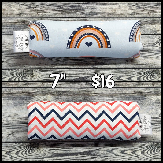 7" Heart Rainbows & Pink/Navy Chevron