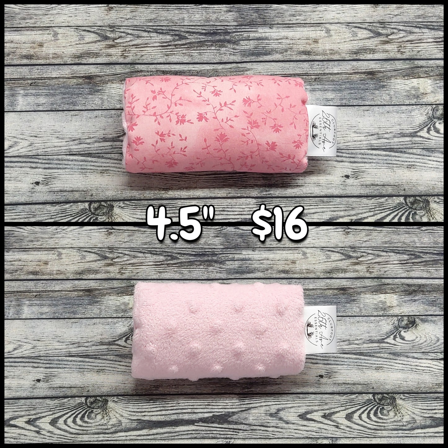 4.5" Vinatage Flowers & Light Pink Minky