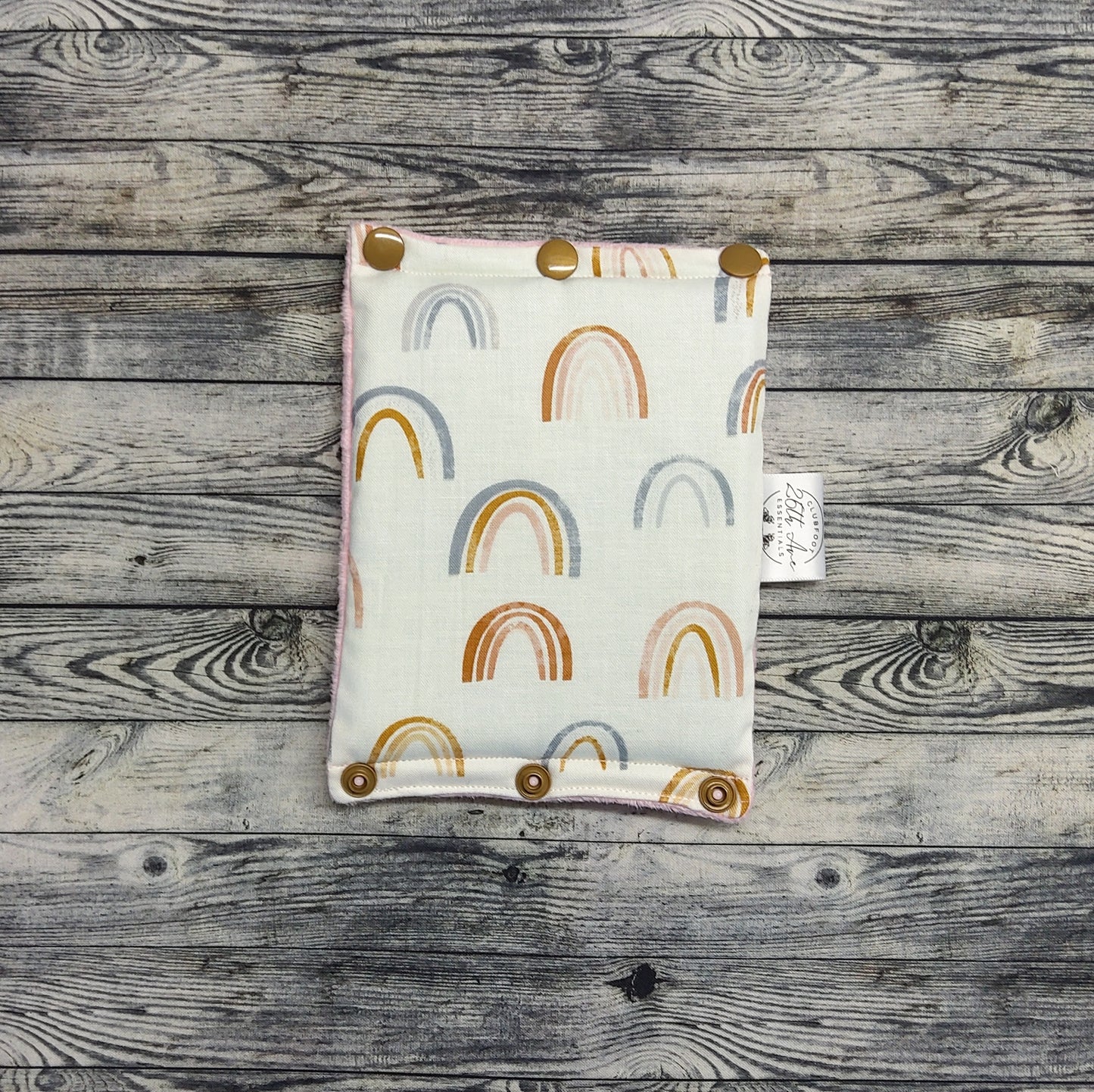 5" Watercolor Rainbow & Light Pink Minky