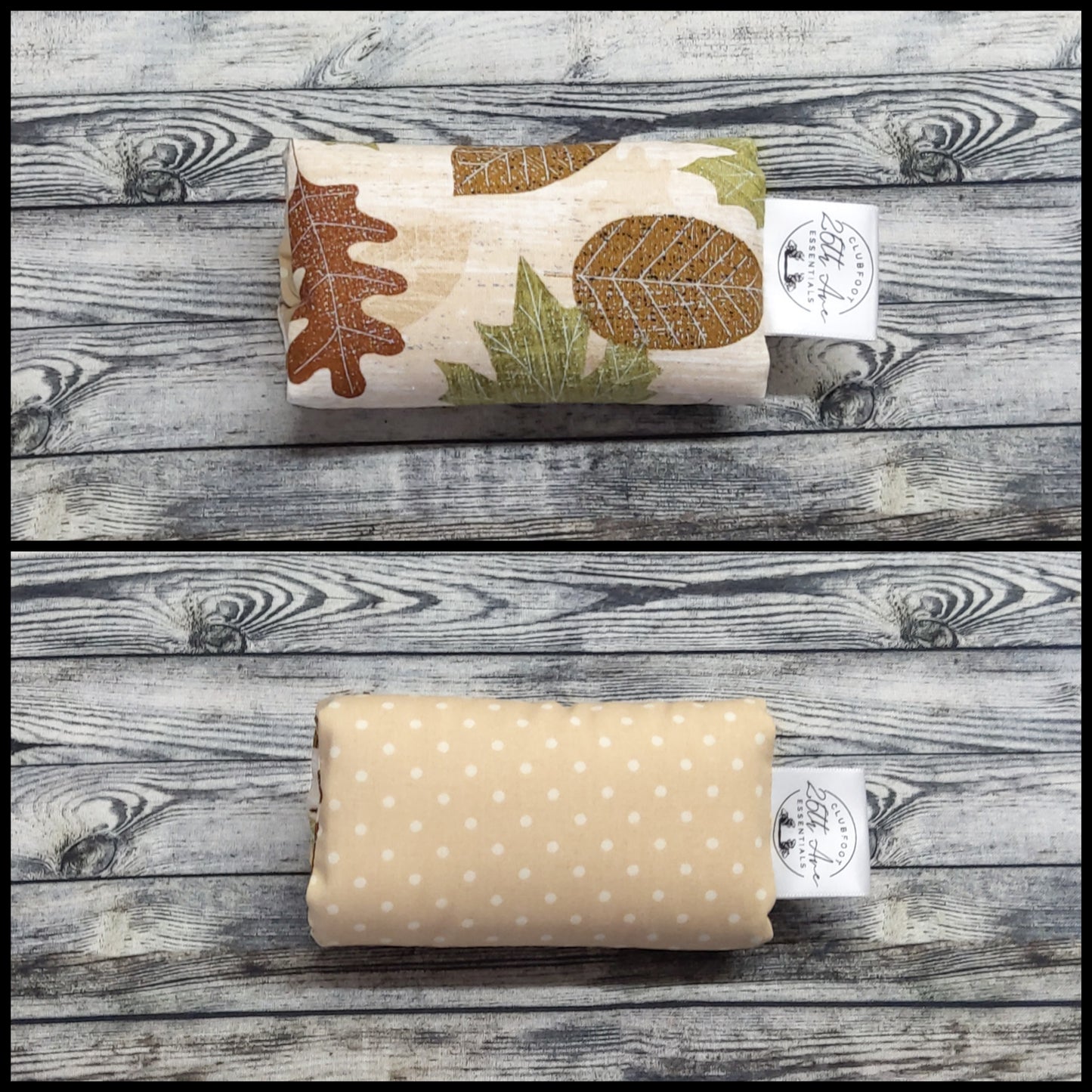 4.5" Fall Leaves & Beige Dots