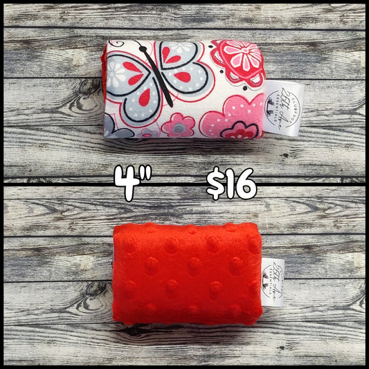 4" Butterflies & Red Minky