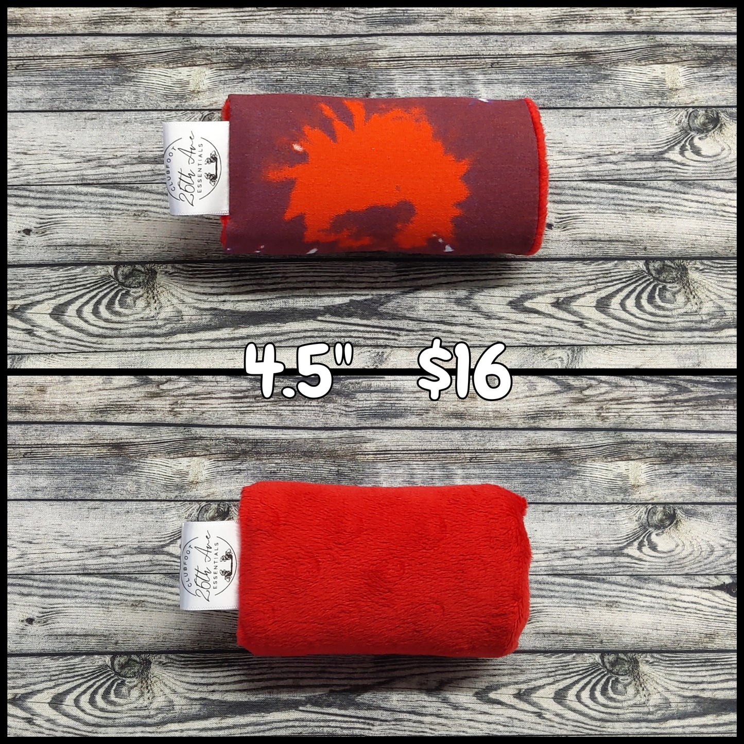 4.5" Tie Dye & Red Minky