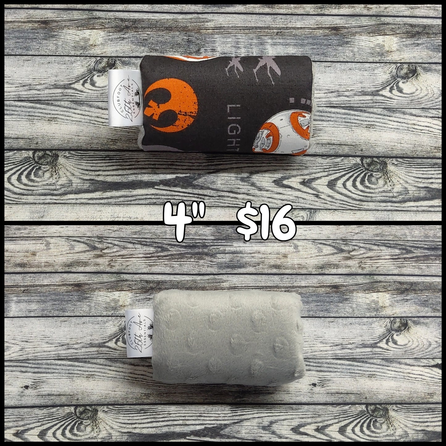 4" Light Side & Grey Minky