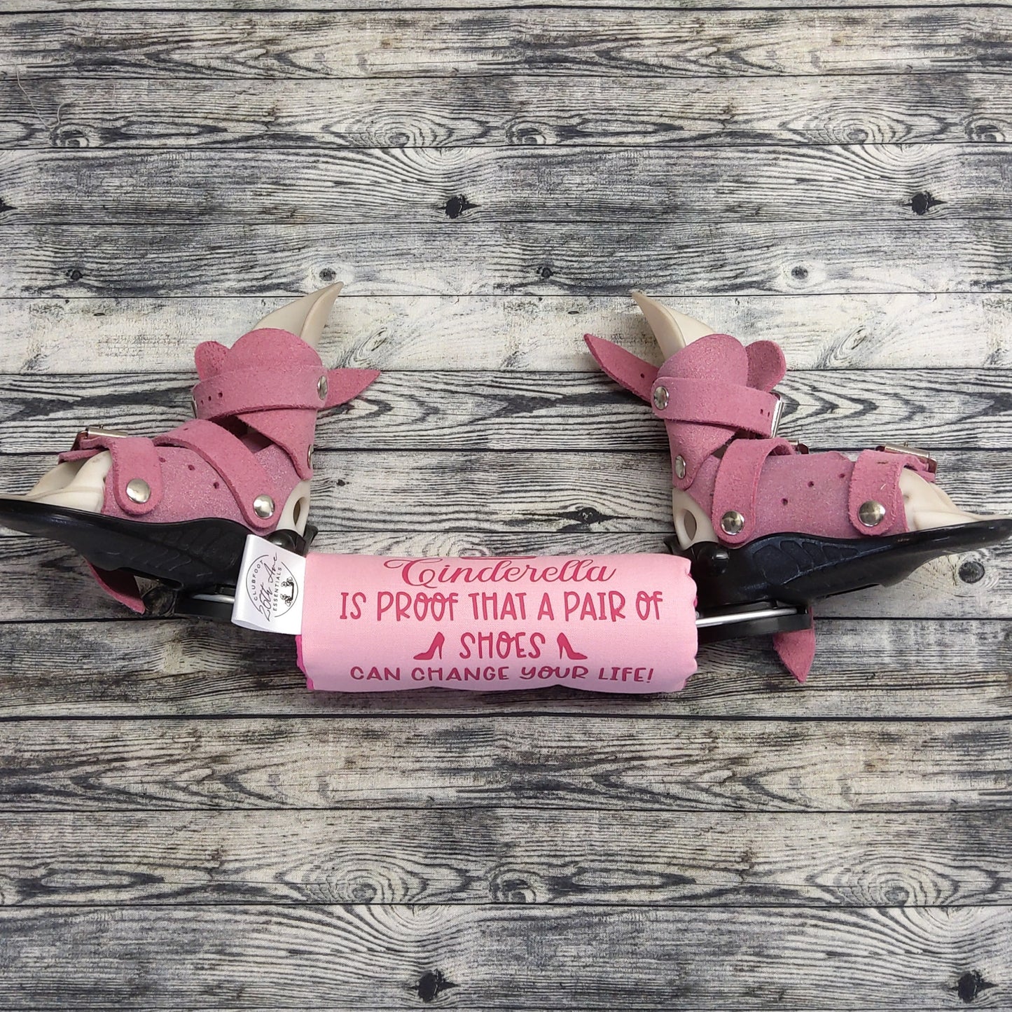 5.5" Pink Cotton + "Cinderella is Proof that a Pair of Shoes Can Change Your Life" & Hot Pink Minky