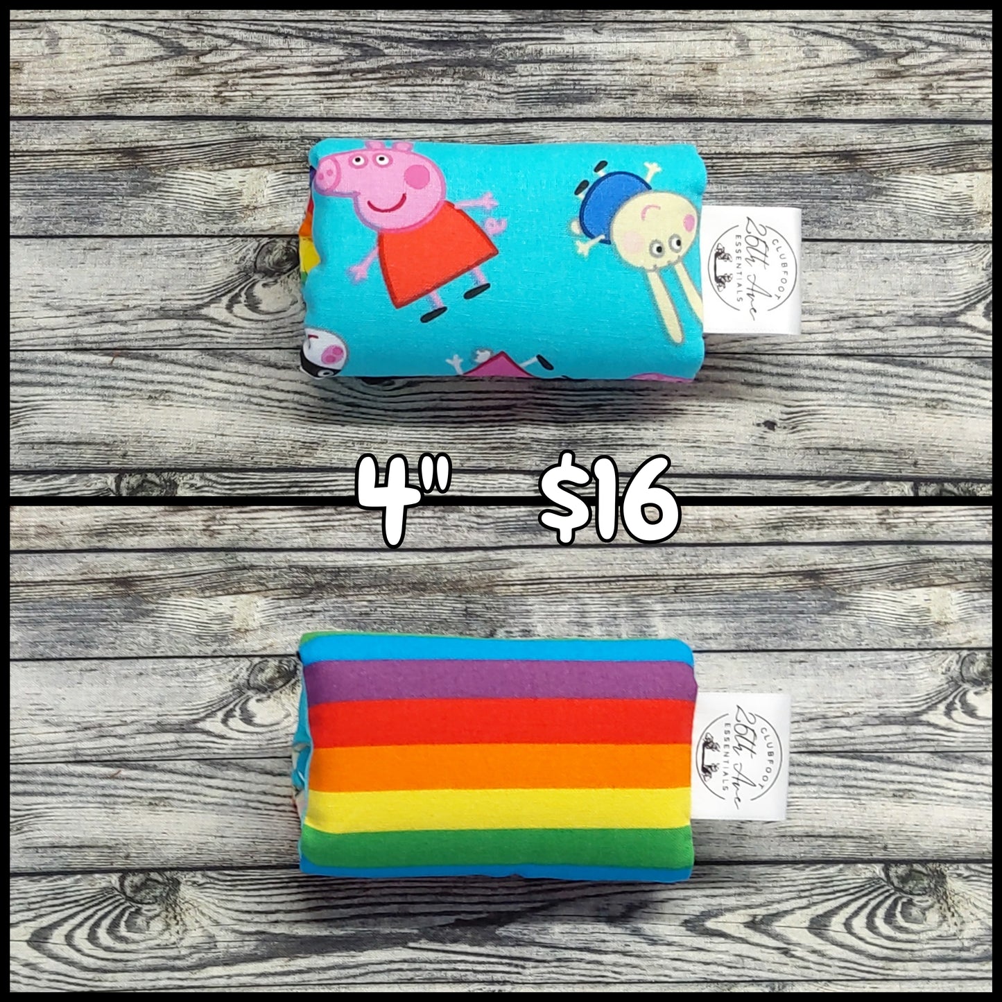4" Peppa Pig & Rainbow Stripes
