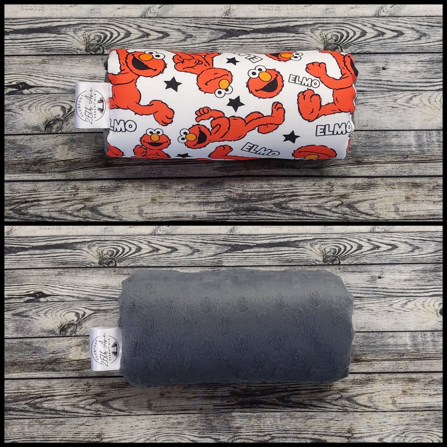 7" Elmo & Charcoal Minky + extra padding