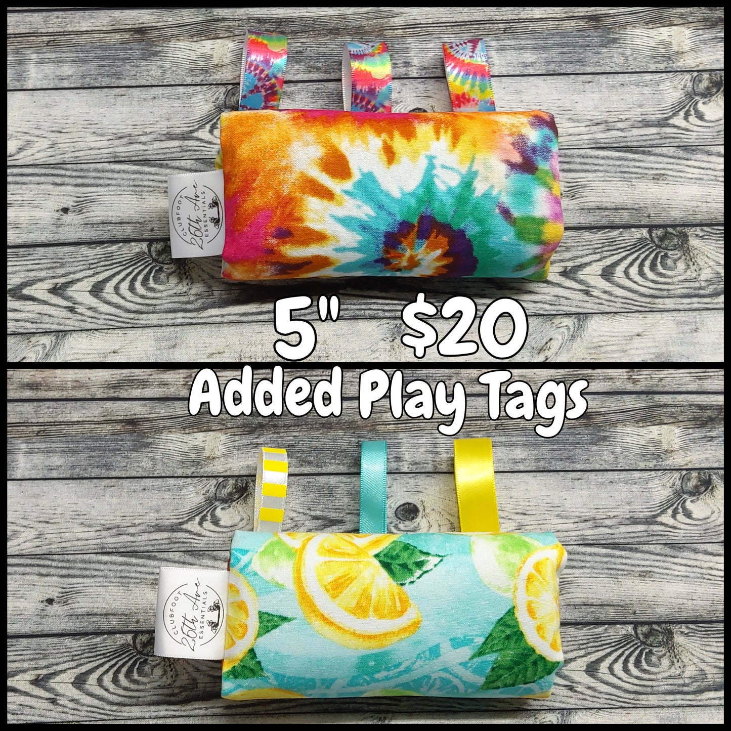 5" Tie Dye & Lemons + Play Tags