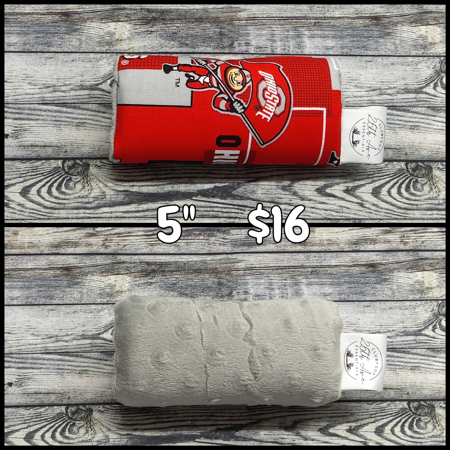5" Ohio State & Grey Minky
