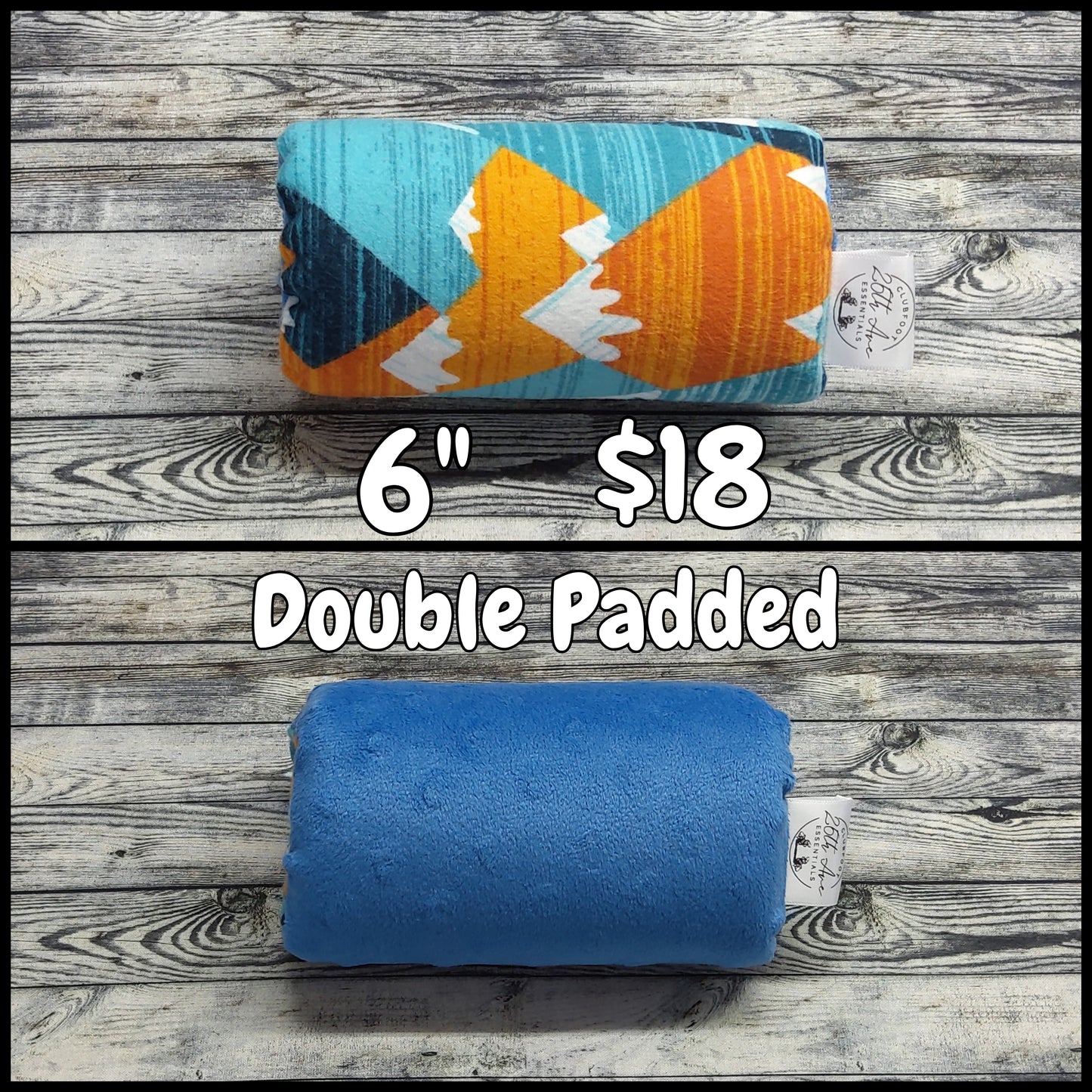 6" Mountains & Blue Minky + extra padding