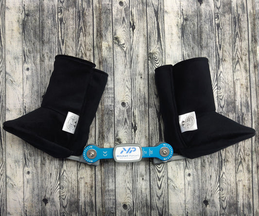 1-2 Black Suede & Black Fleece