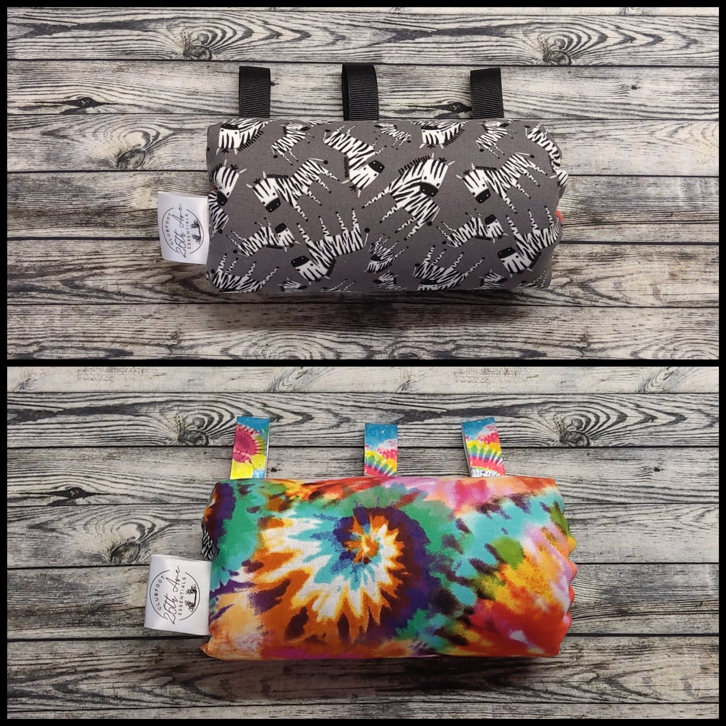 6.5" Zebras & Tie Dye + extra padding + Play Tags