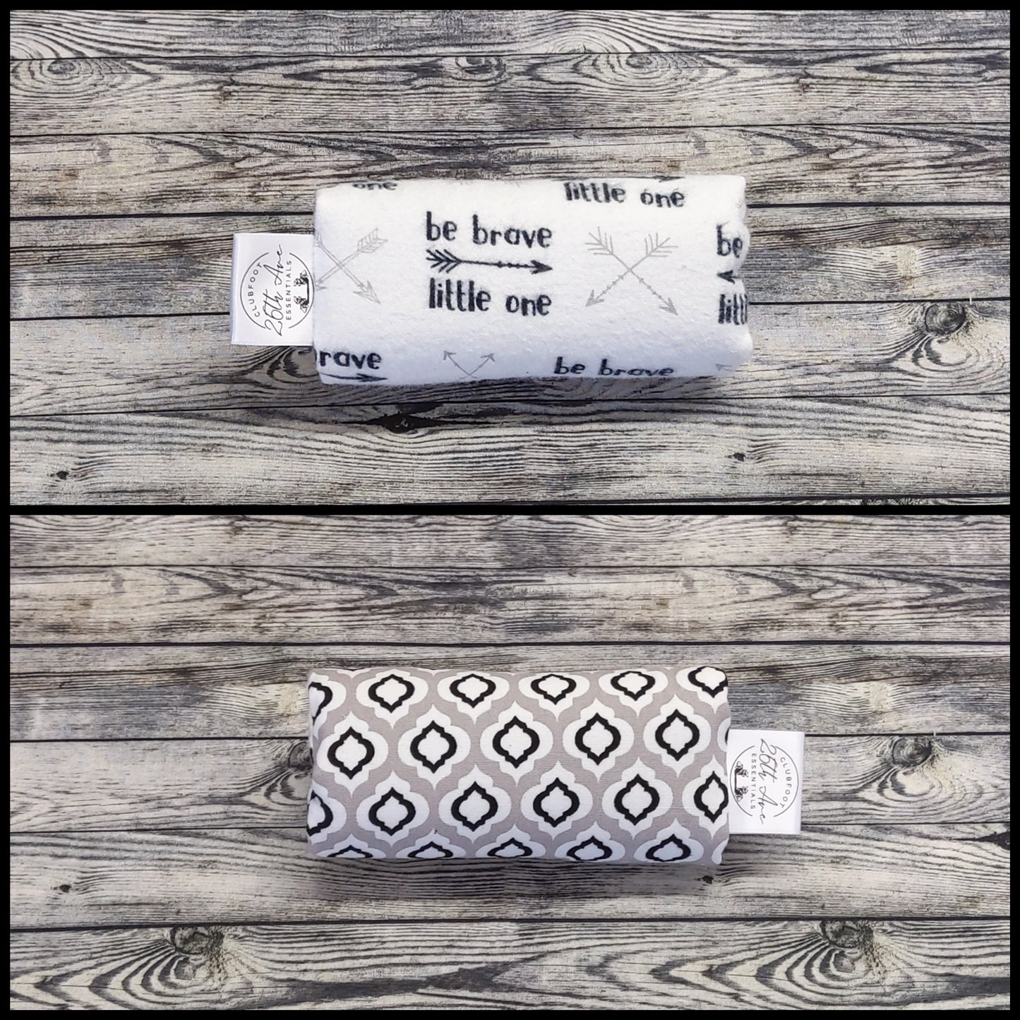 5" Be Brave Little One & Black/Gray Damask
