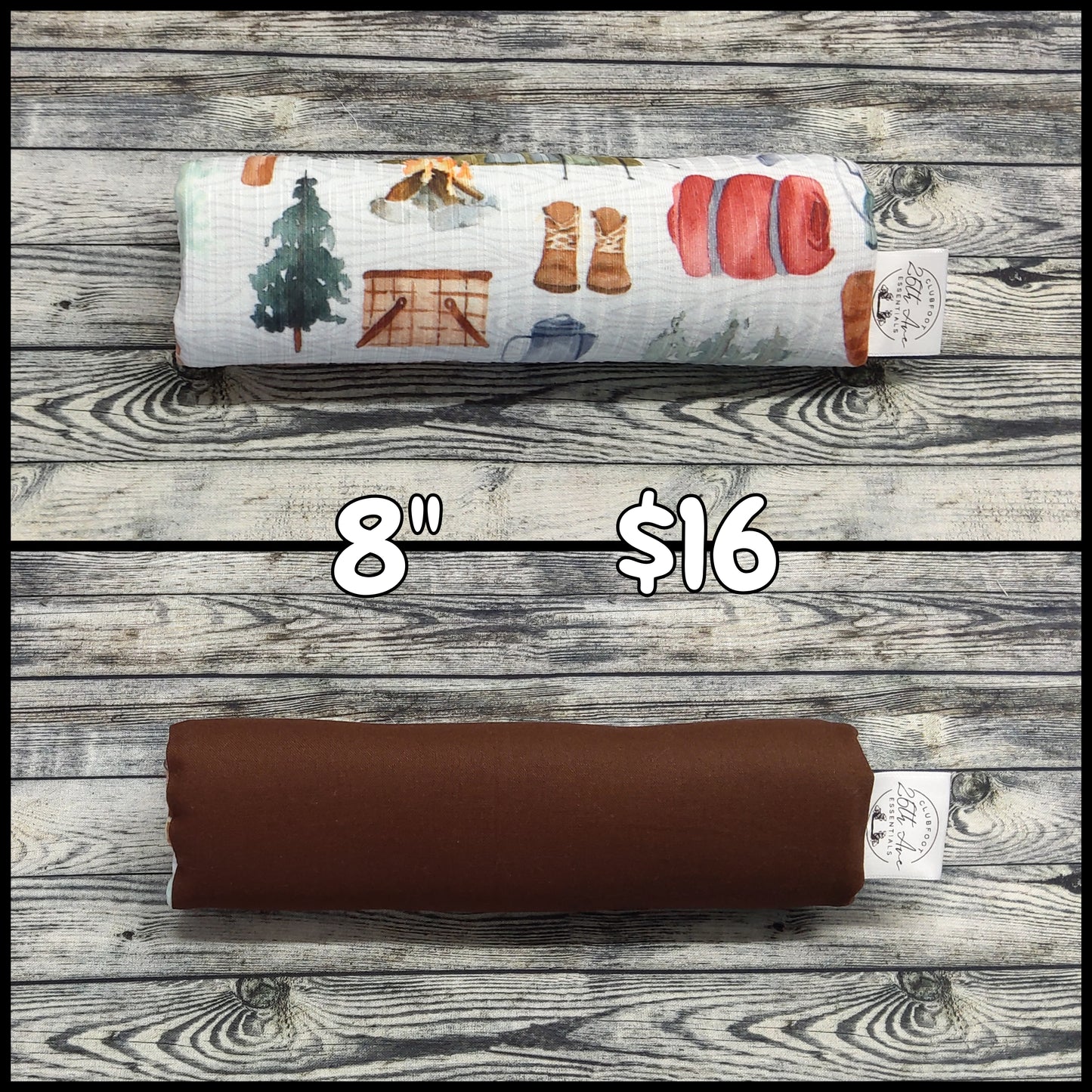 8" Camp Equipment & Brown Cotton