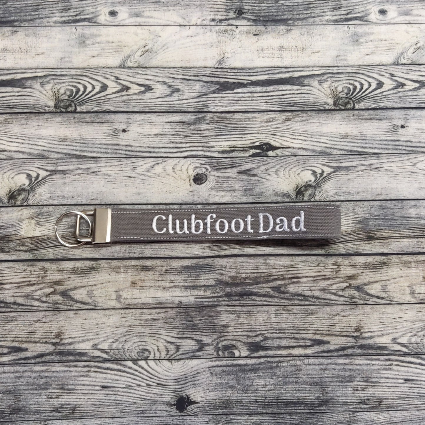 (Long) Charcoal Canvas + White "Clubfoot Dad"