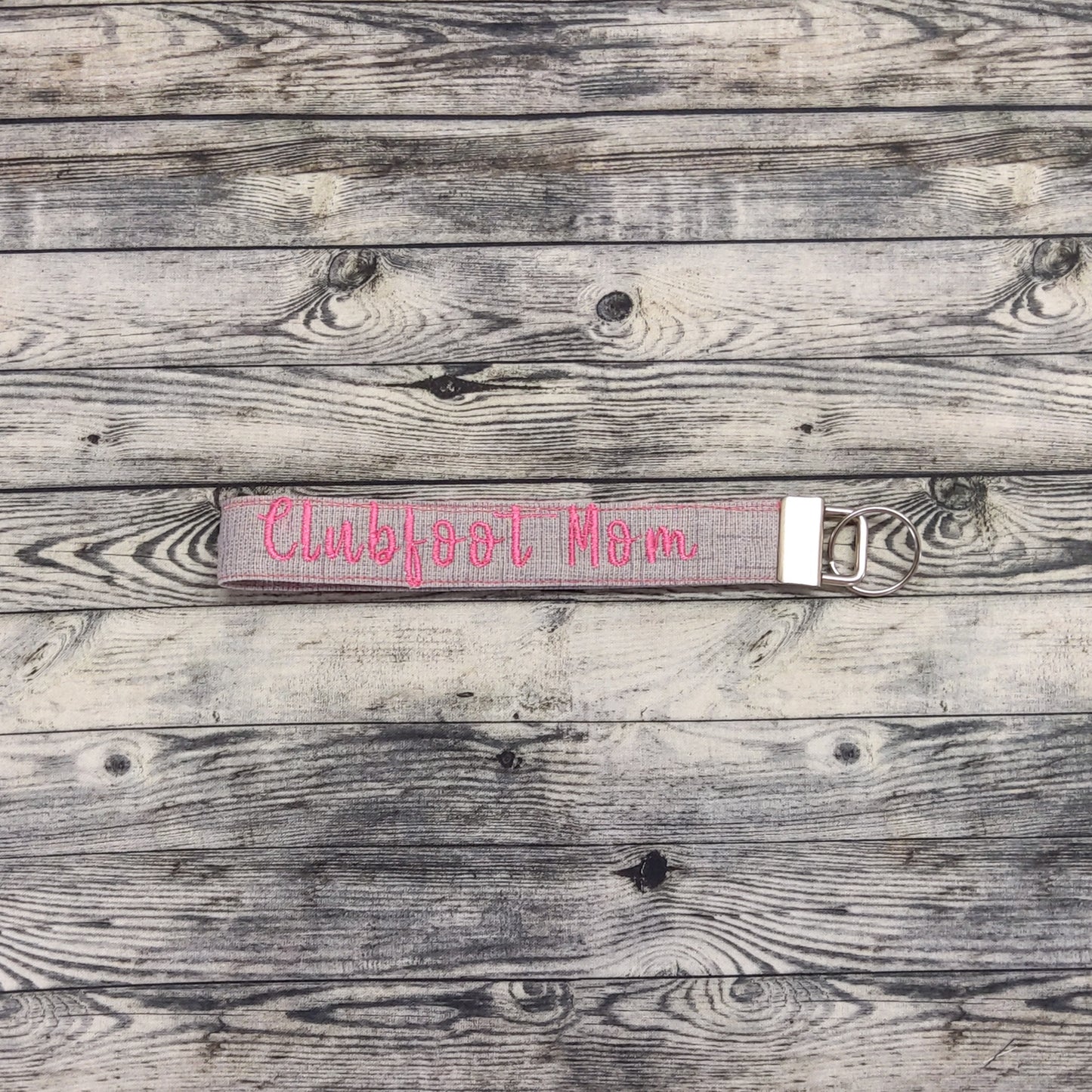 (Long) Gray Canvas + Pink "Clubfoot Mom"