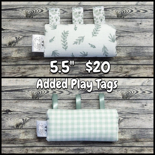 5.5" Sage Eucalyptus Leaves & Plaid + Play Tags