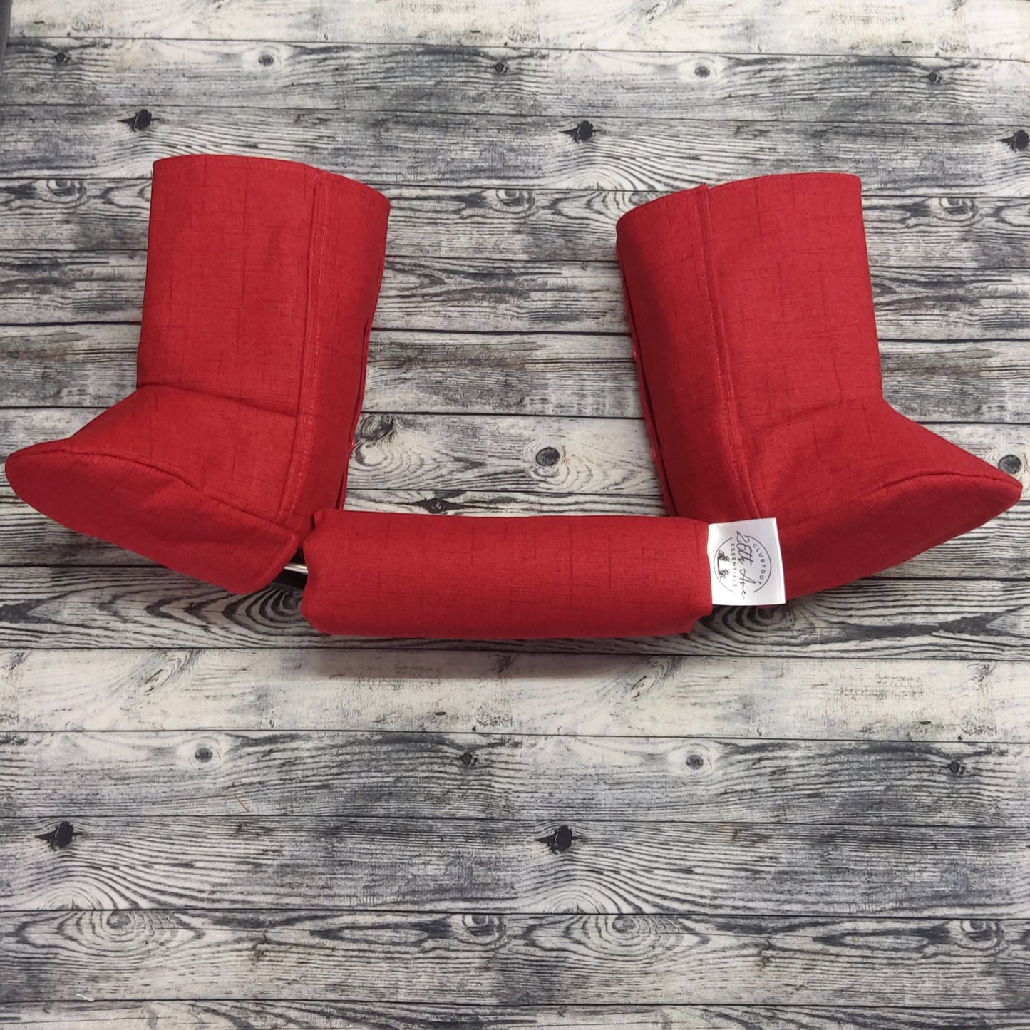 6" Red Canvas & Burgundy Cotton