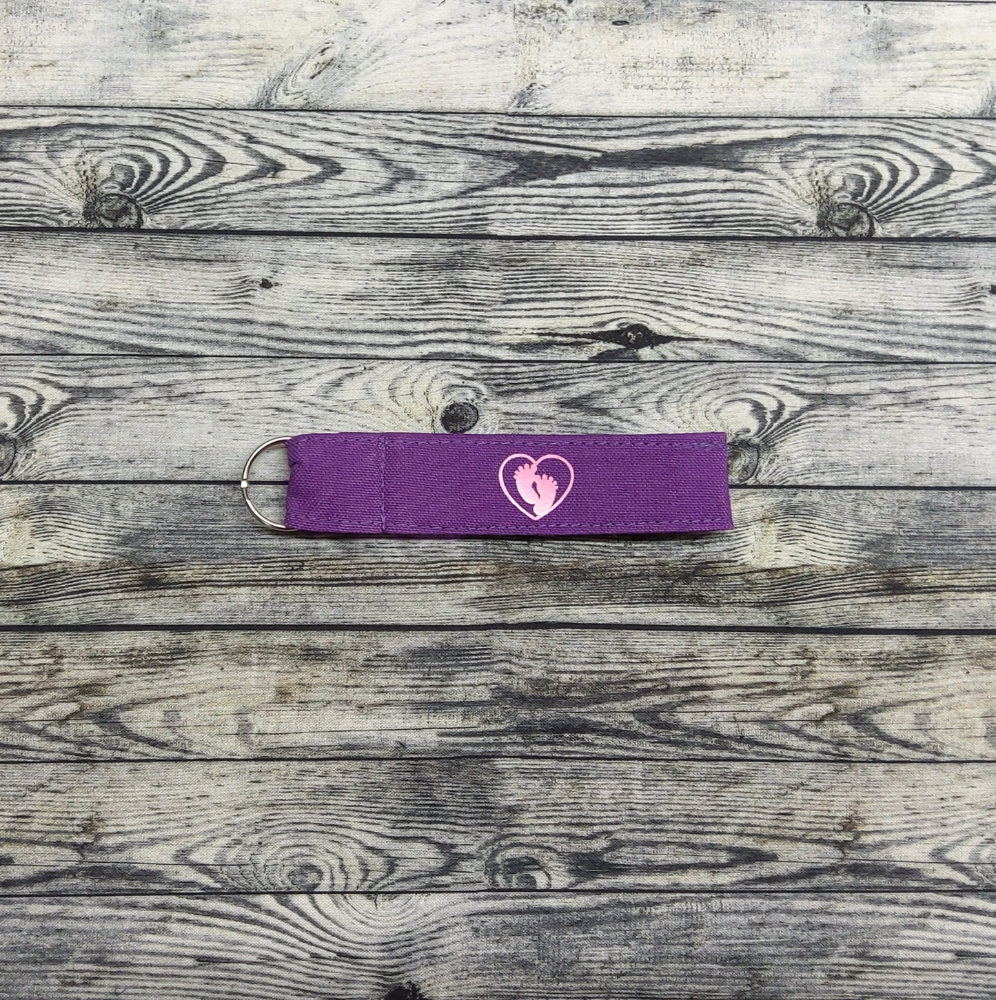 (Small) Purple + Baby Feet Heart