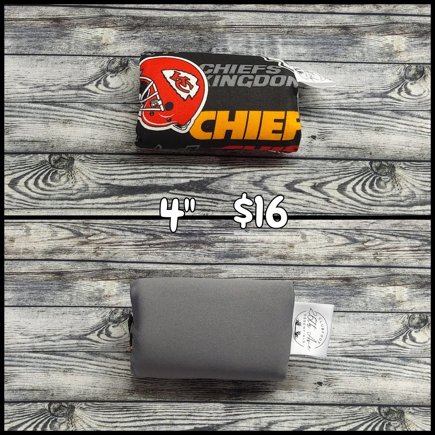 4" Kansas City Chiefs & Charcoal Silk