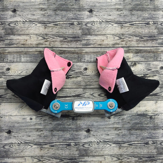 000-00 Black Suede & Pink Fleece