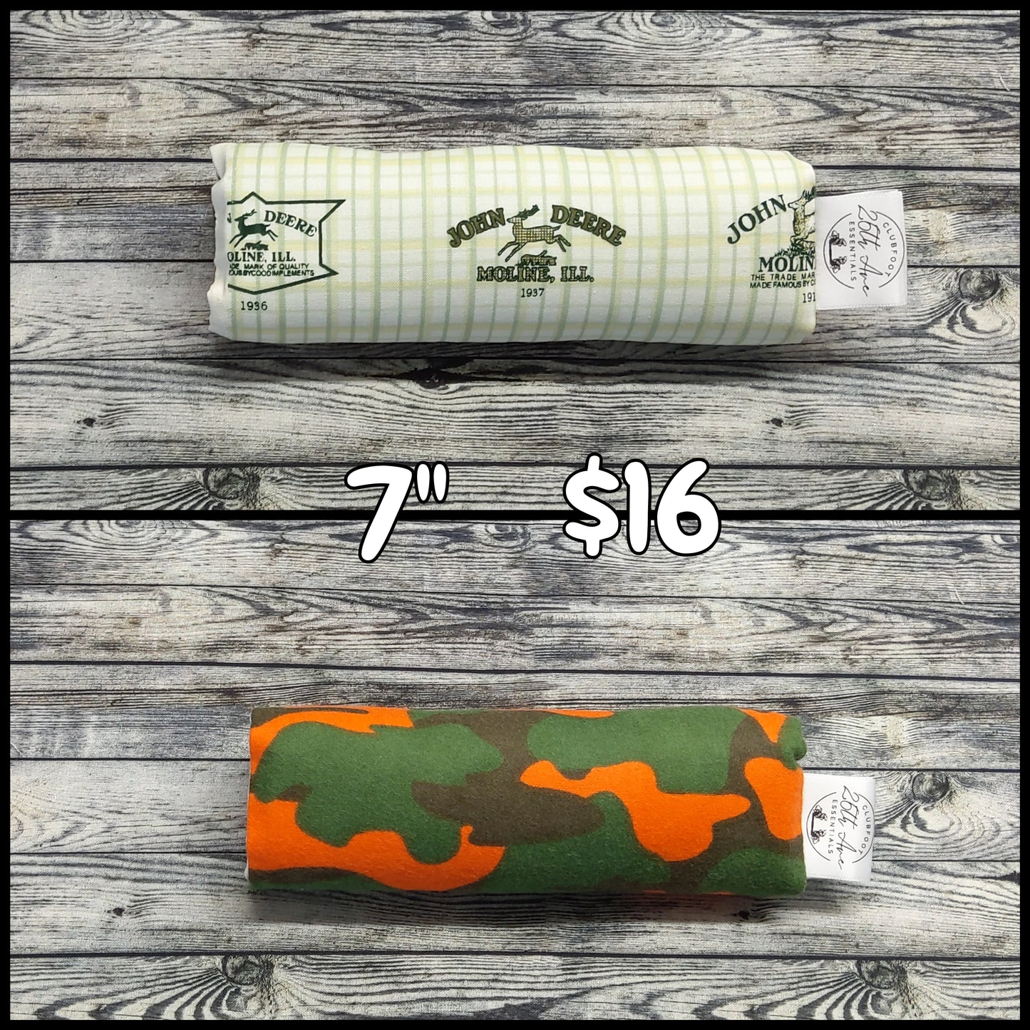 7" John Deere & Orange Camo Flannel
