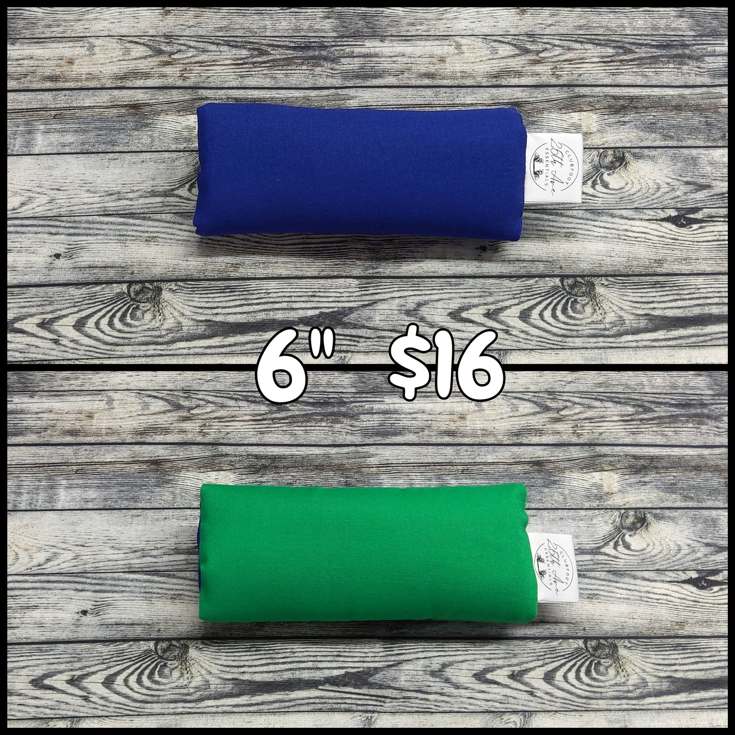 6" Green & Royal Blue Cotton