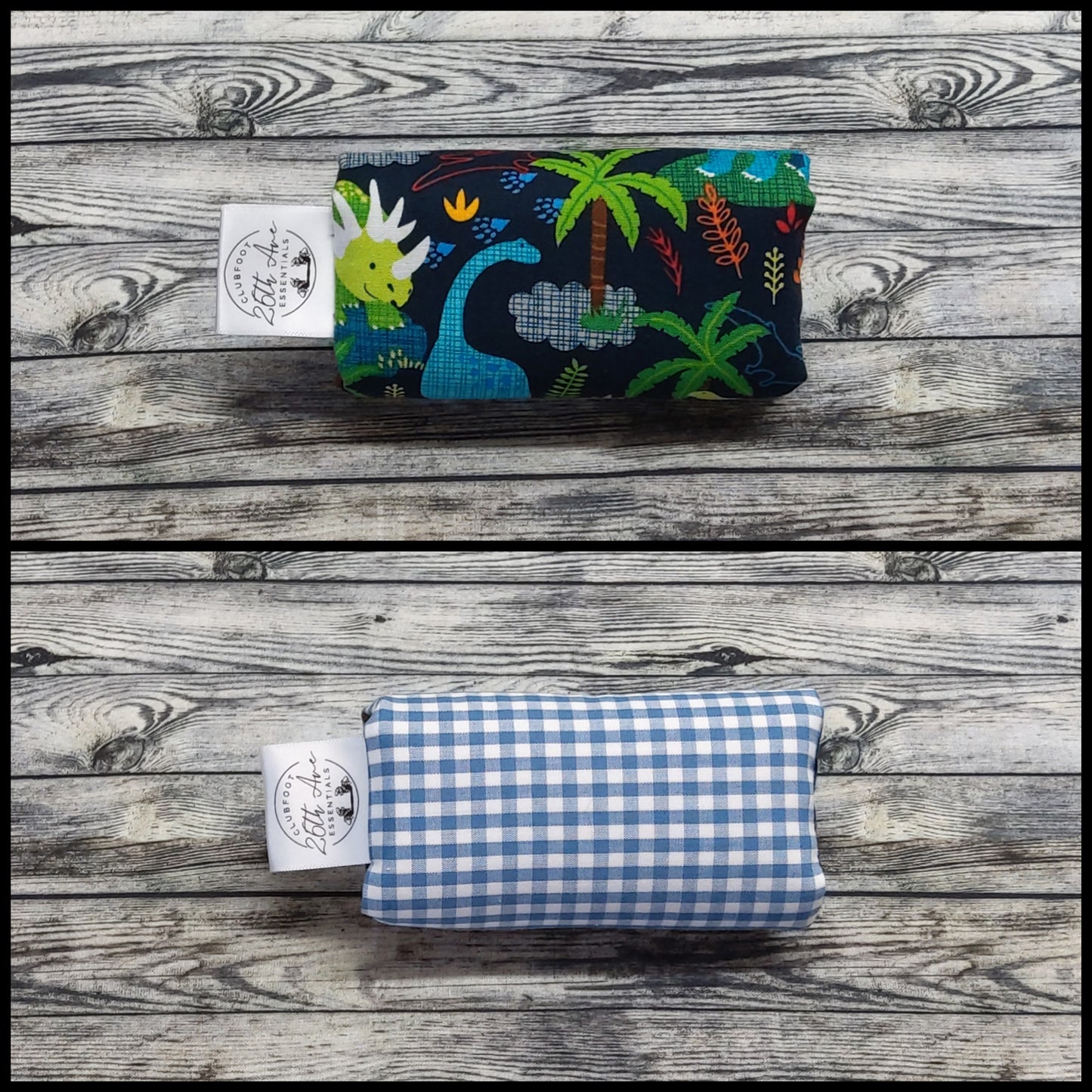 4.5" Dinosaurs & Blue Plaid