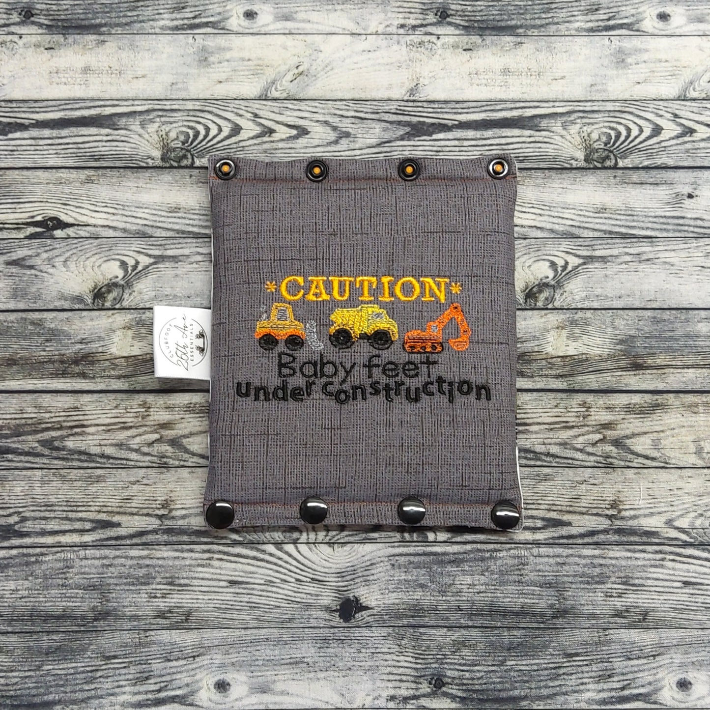 6" Construction / Charcoal Canvas + Embroidery Design