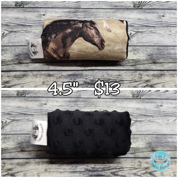 4.5" Horse & Black Minky