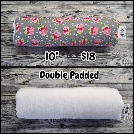 Floral on Grey & White Fleece + extra padding (10")